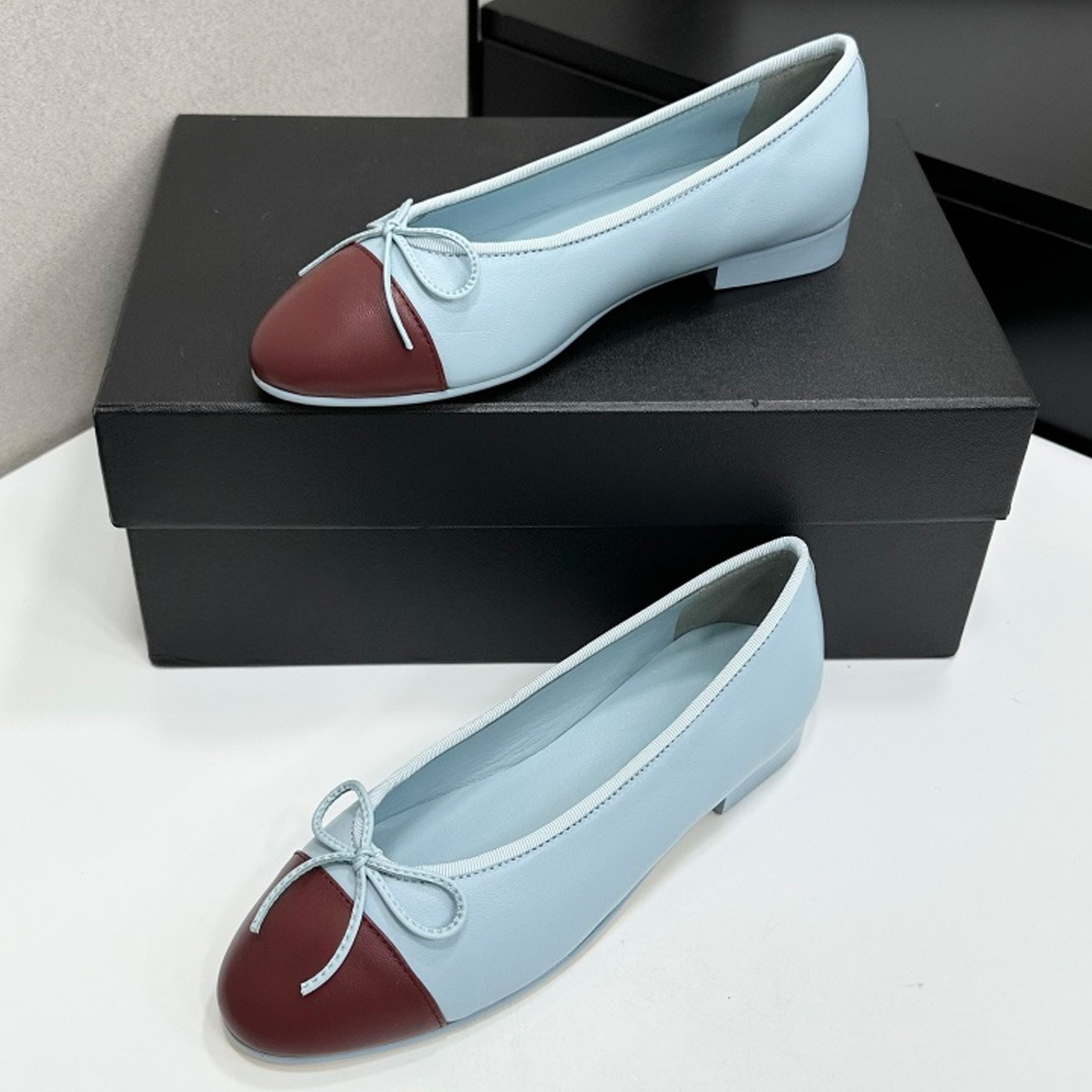 Women Shoes Heels - 2026 Women's Two-Tone Cap-Toe Ballet Flats,