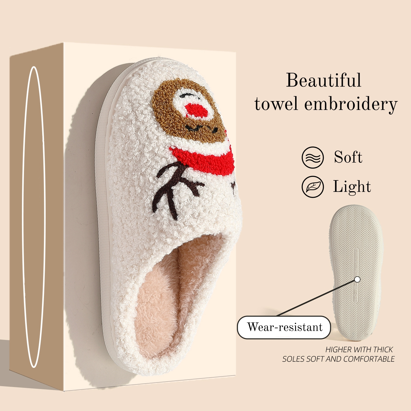 Women Shoes Size To Men - Christmas Women Warm Fashion Slippers Men