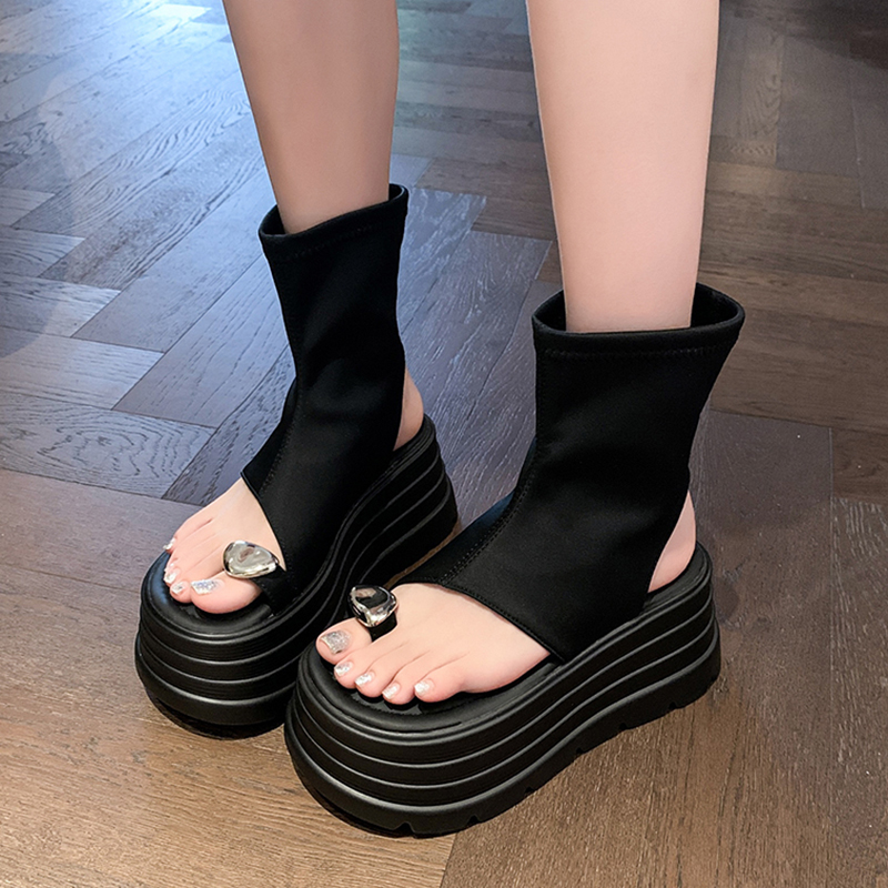 Women Shoes Size Chart - Women Toe Ring Stretch Fabric Chunky