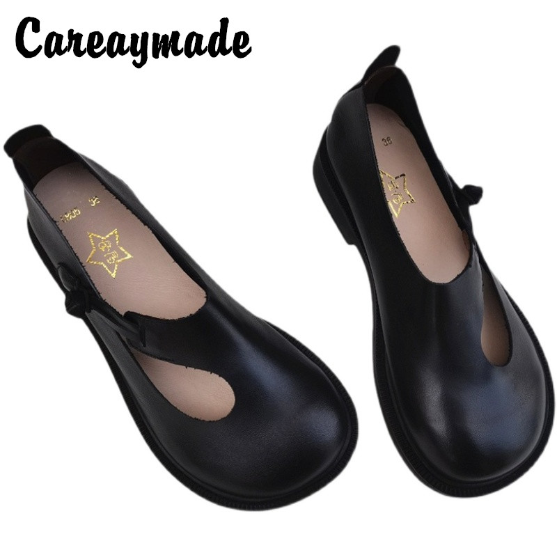 Women Shoes With Heels - Careaymade-Genuine leather big shoes retro national