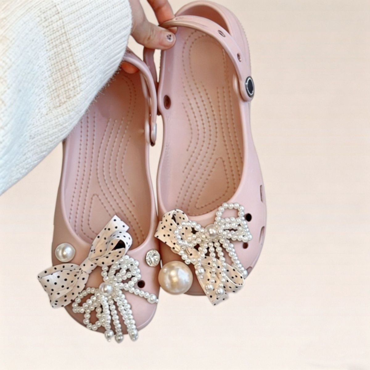 Women Shoes Japan - Korean Polka Dot Bowkot Ballet Hole
