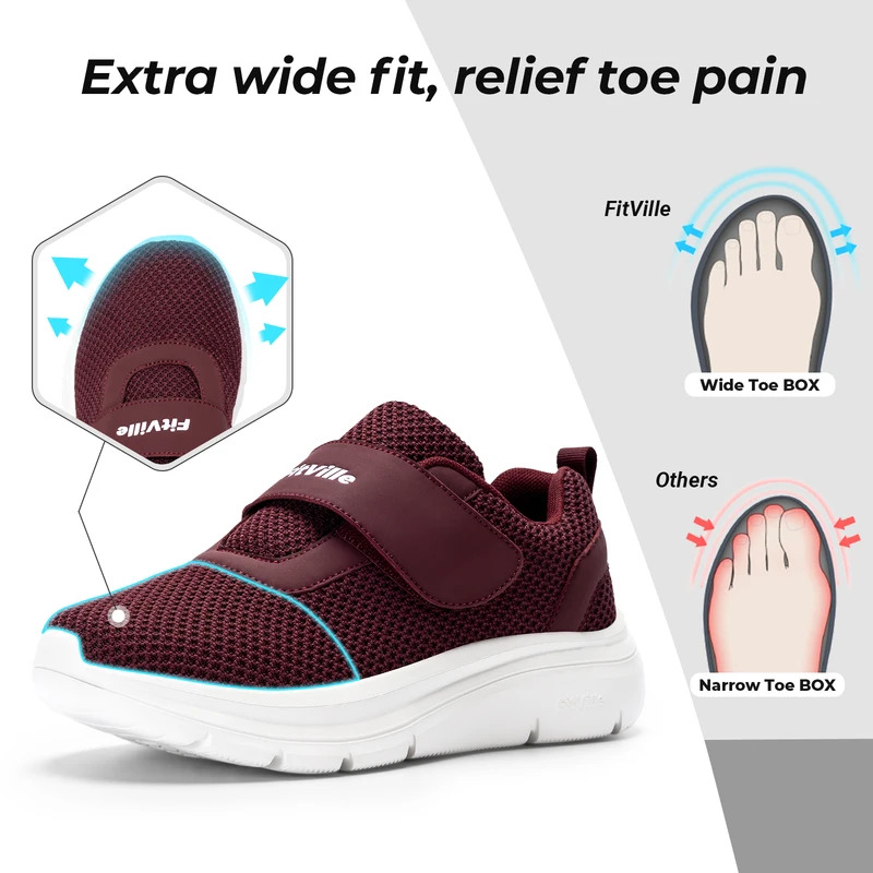FitVille Sneakers Women'S Shoe - Women'S Shoes Wide Width recensie en prijs
