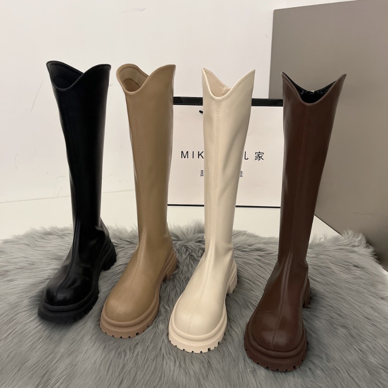Retro Bare Colored Boots Women - High Knee Heel Boots recensie en prijs