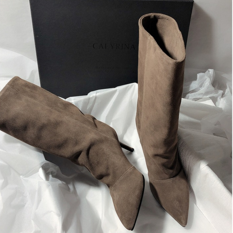 2025 New Luxury Suede Winter S - High Knee Heel Boots recensie en prijs