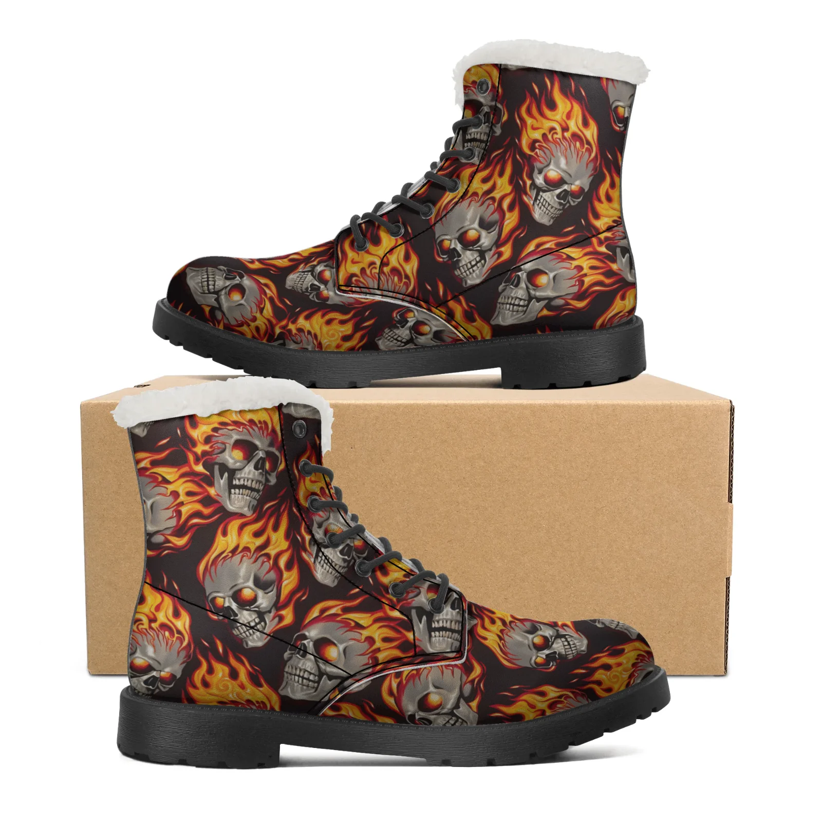 Fire Skull Patterns Snow Boots - Women Shoes Us To Eu recensie en prijs