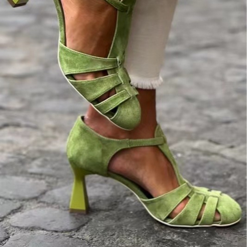 Women's Green Suede Kitten Hee - Women Shoes Us To Eu recensie en prijs