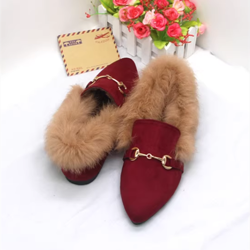 Women Winter Metal Chain Slip- - Women Shoes For Big Feet recensie en prijs