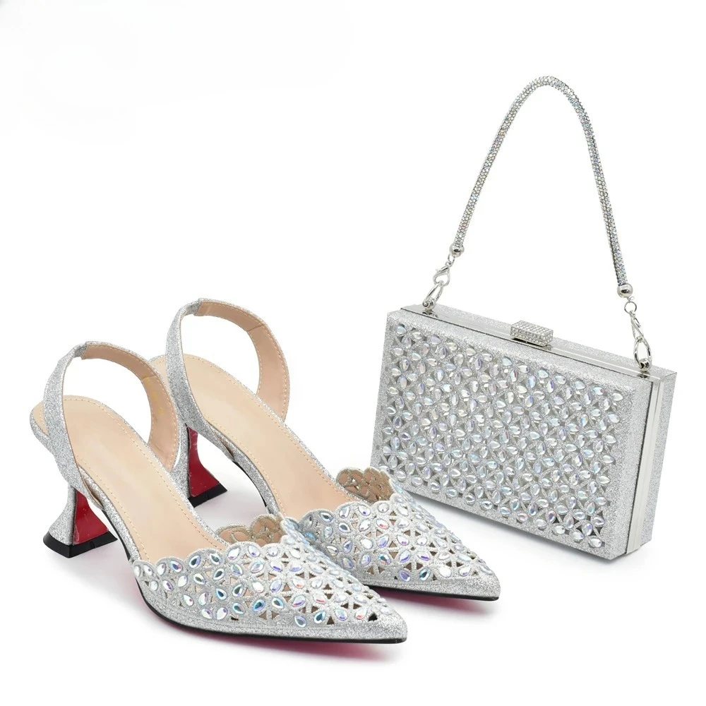 Silver Color Shoes and Bag for - Women Shoes With Heels recensie en prijs