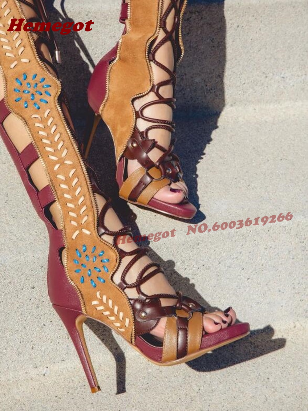 Bohemian Embroidered Gladiator - High Knee Heel Boots recensie en prijs