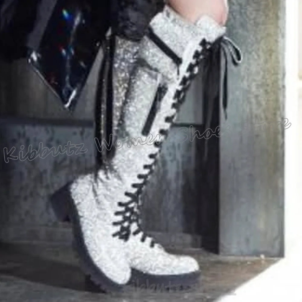 Knee High Boots Bling Glossy P - Women Shoes Size Chart recensie en prijs
