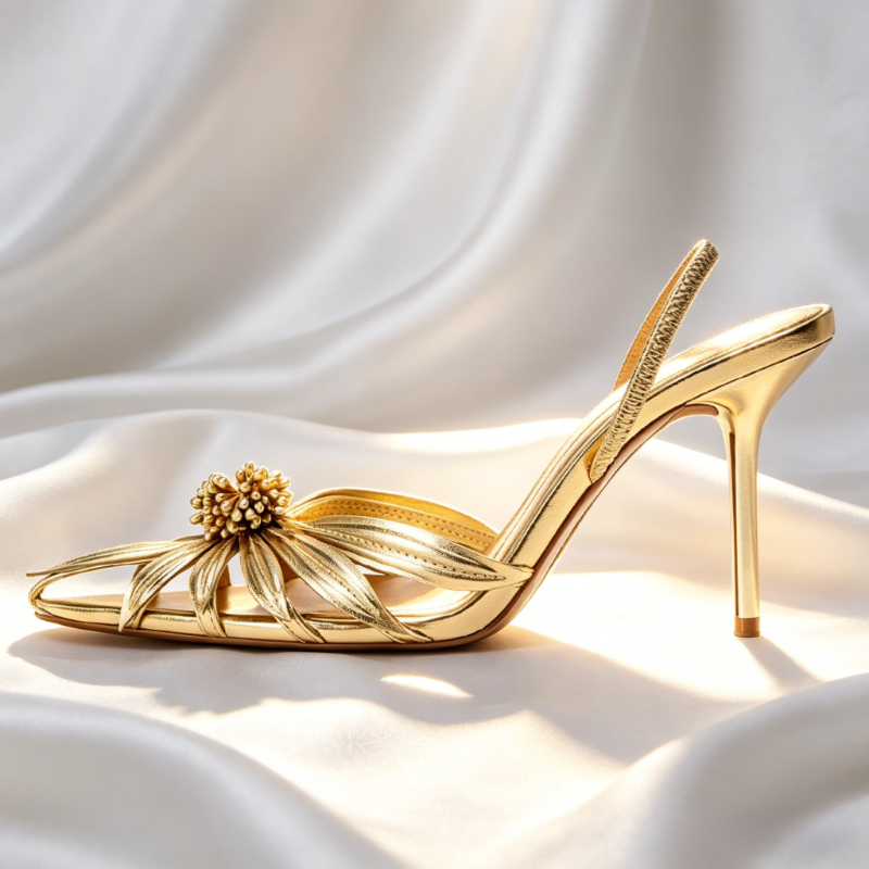 Luxury Gold Floral Detail Slin - Women Shoes Formal recensie en prijs