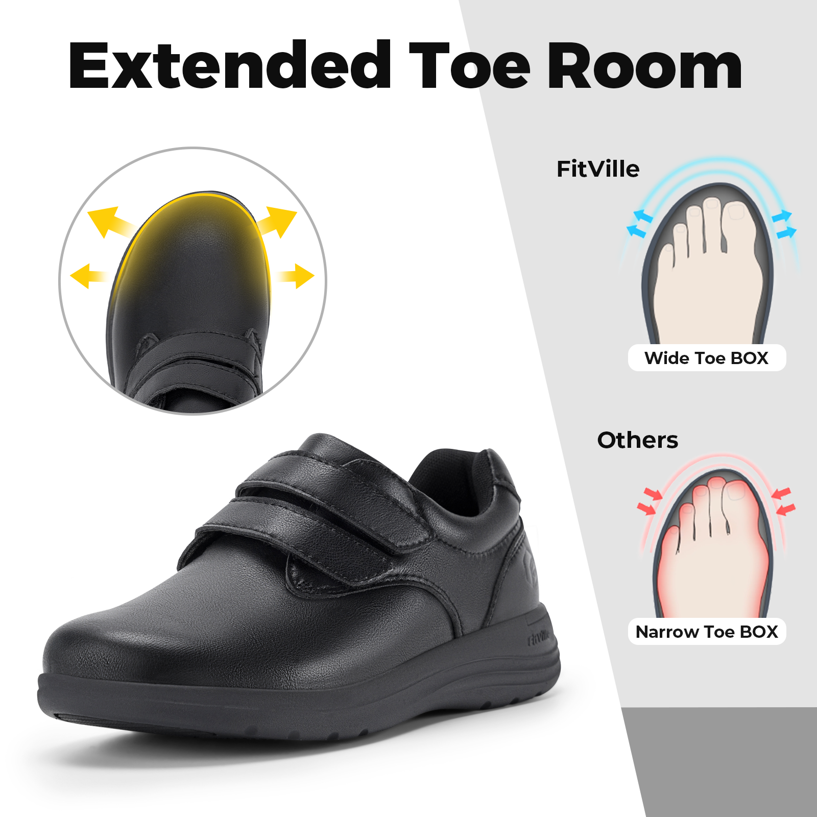 FitVille Leather Women's Shoes - Women'S Shoes Extra Wide recensie en prijs