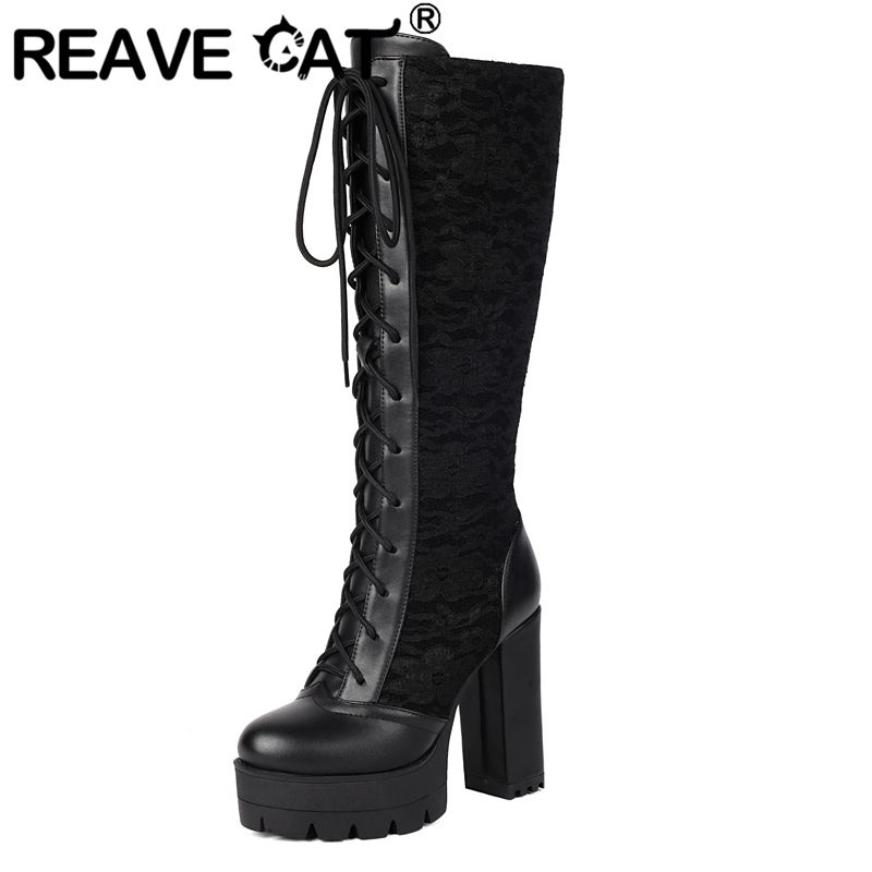 REAVE CAT 2025 Lace Women Knee - High Knee Heel Boots recensie en prijs