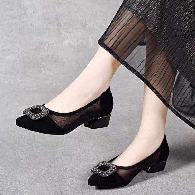 Elegant Pointed Toe Mesh Block - Women Shoes Formal recensie en prijs