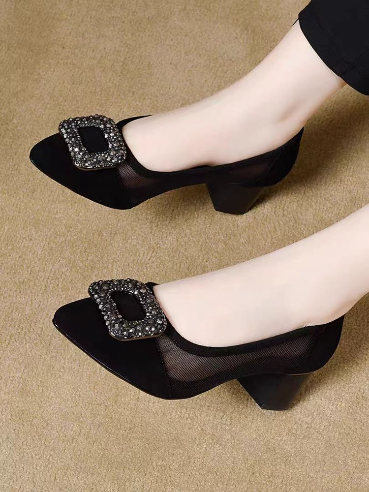 Elegant Pointed Toe Mesh Block - Women Shoes Formal recensie en prijs