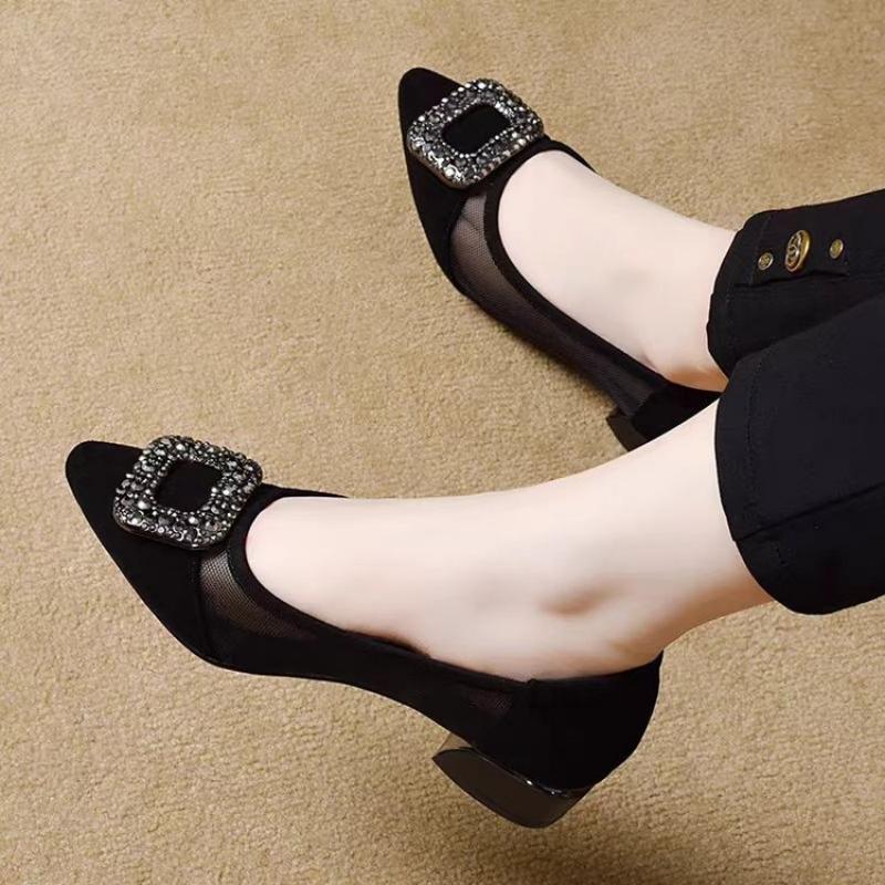 Elegant Pointed Toe Mesh Block - Women Shoes Formal recensie en prijs