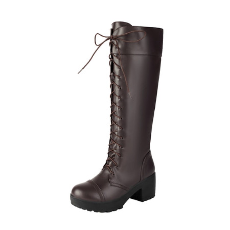 Womens Knee High Lace Up Comba - High Knee Heel Boots recensie en prijs